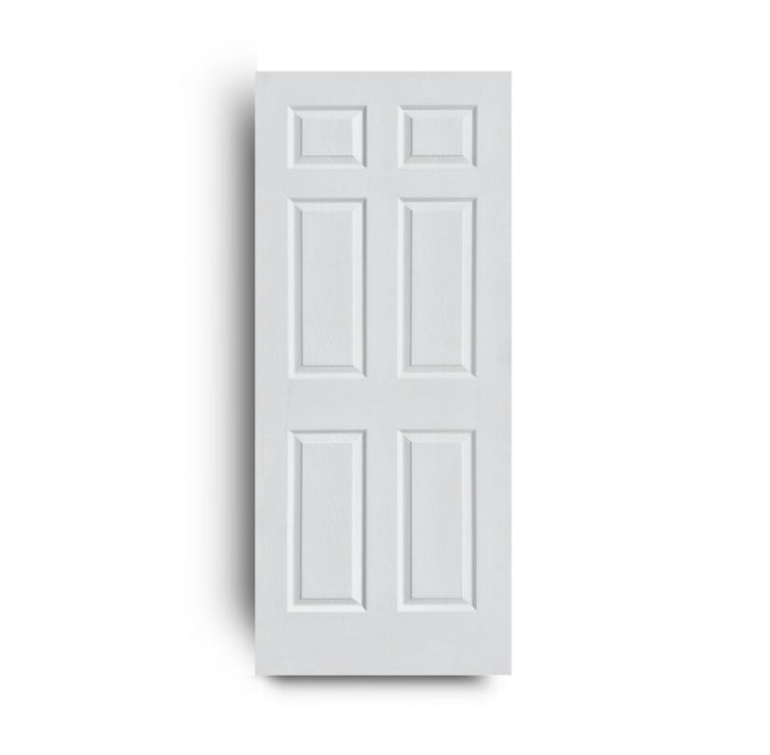 6-panel Prehung Solid Moulded Door (80" height)