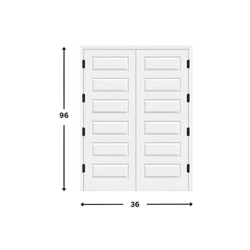 6-panel Hollow Core Moulded Double Door