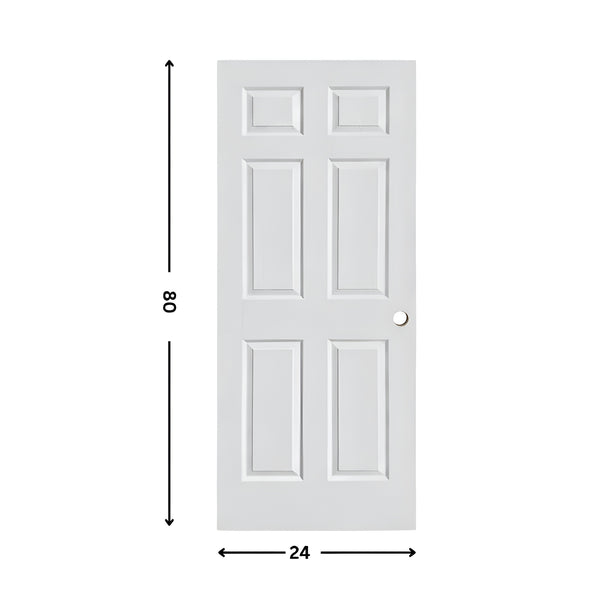 6-panel Slab Door Solid (80" height )