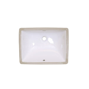 White-Undermount Rectangular Ceramic Sink