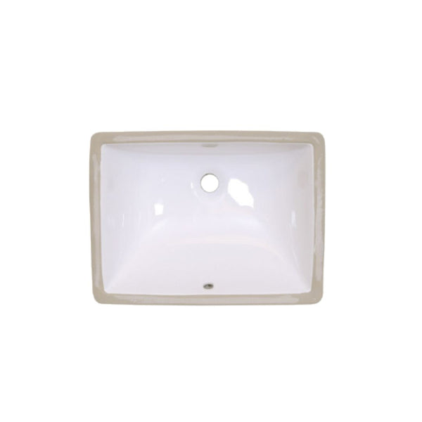 White-Undermount Rectangular Ceramic Sink