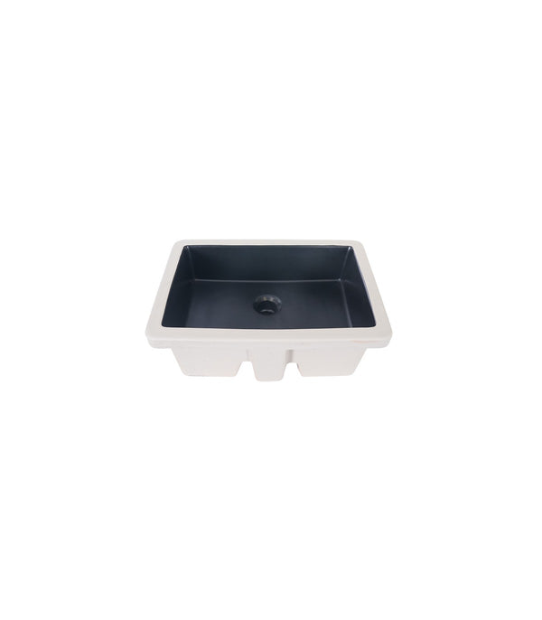 LS-C16 Undermount Rectangular Ceramic Sink White/Matt Black