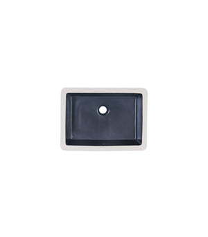 LS-C16 Undermount Rectangular Ceramic Sink White/Matt Black