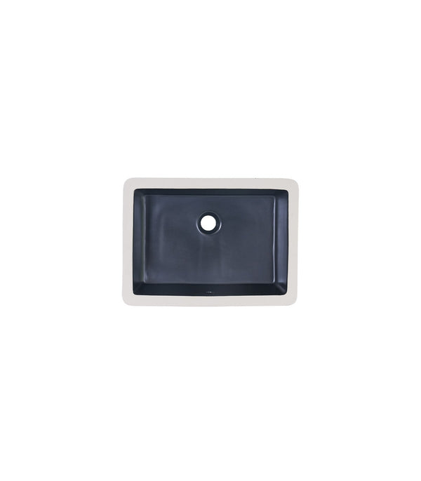 LS-C16 Undermount Rectangular Ceramic Sink White/Matt Black