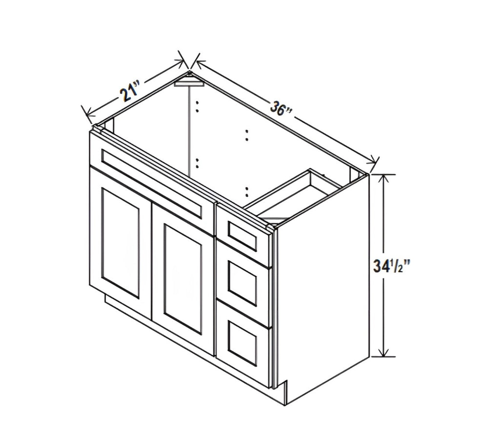 Treasure Chest 36" W Vanity Combo with Drawers