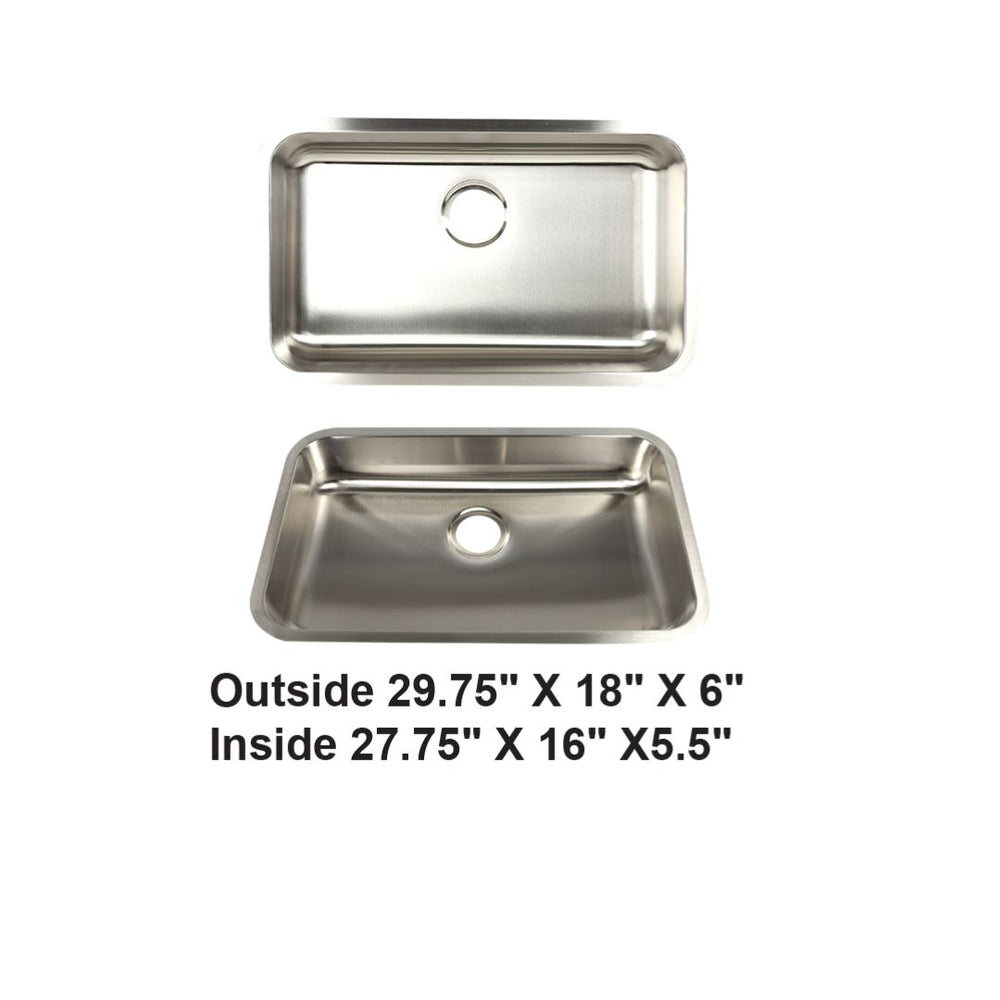 AD-78ADA Undermount Single Bowl Stainless Steel ADA Sink