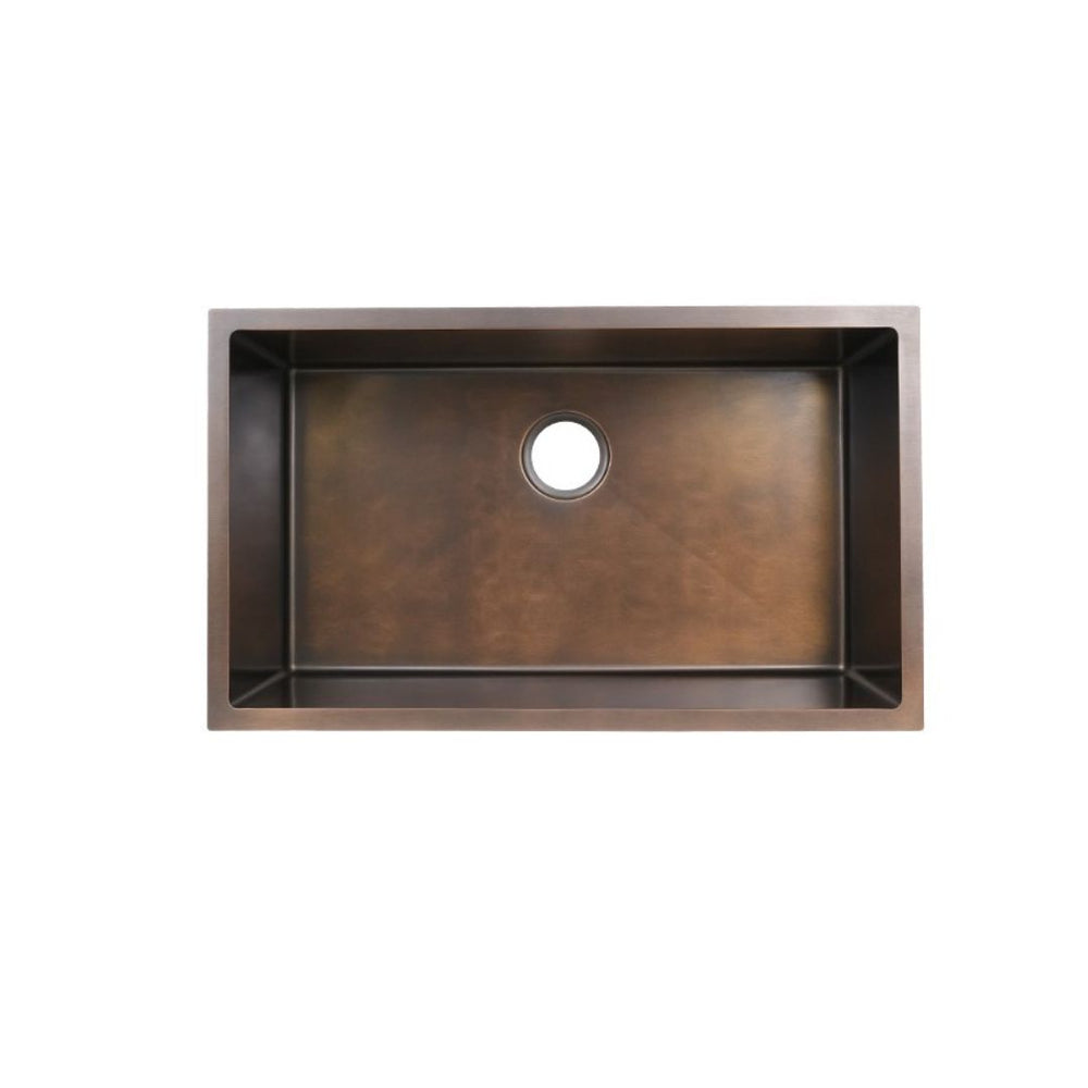 AD-H78 Handmade Undermount Single Bowl Stainless Steel Sink Antique Copper