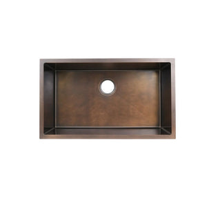AD-H78 Handmade Undermount Single Bowl Stainless Steel Sink Antique Copper