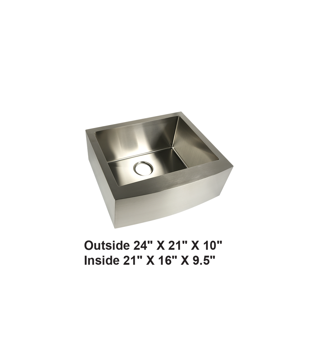 Single Bowl Farmhouse Apron Front Stainless Steel Sink