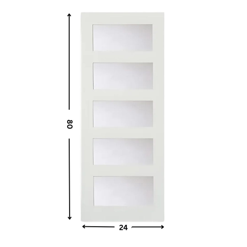 5- Panel Lite Glass Prehung Door (Frosted - 80" height)