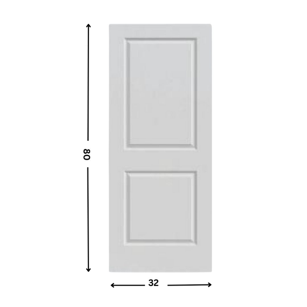 2-panel White primed  Hollow Core Molded  Door