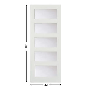 5-lite frosted glass  doors (80" height)