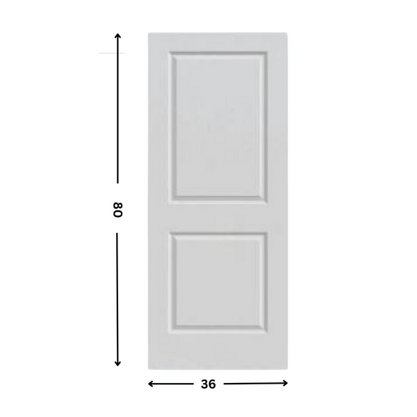 2-panel White primed  Hollow Core Molded  Door