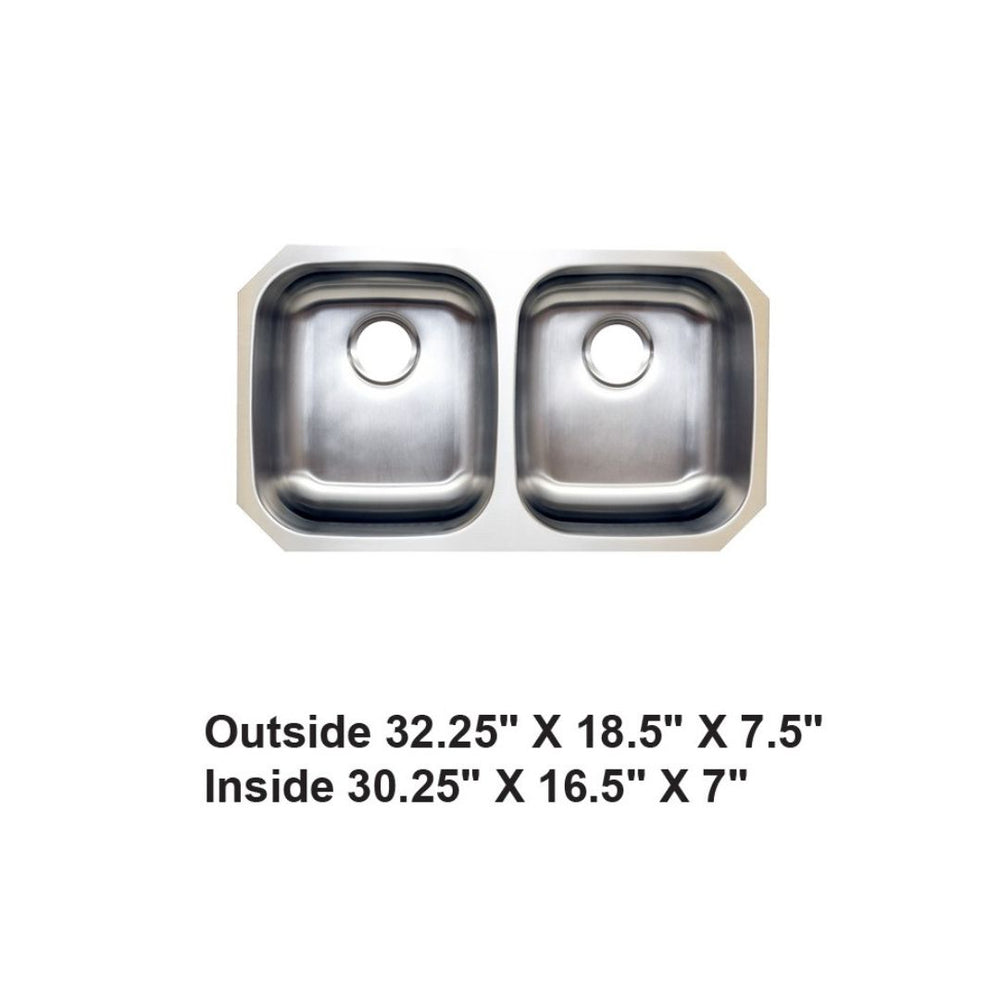 AD-88-7 Undermount Double Bowl 50/50 Stainless Steel Sink