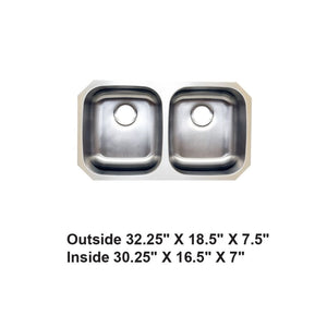 AD-88-7 Undermount Double Bowl 50/50 Stainless Steel Sink