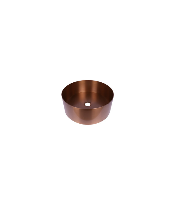 LS-H30RG Handmade Vessel Stainless Steel Bathroom Sink in Brushed Rose Gold