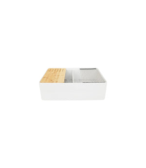 Double Bowl Farmhouse Fireclay Sink White