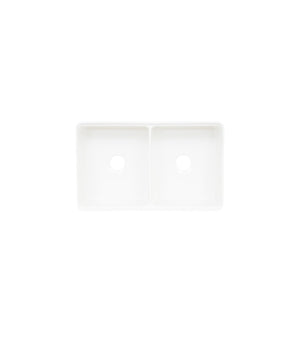 Double Bowl Farmhouse Fireclay Sink White