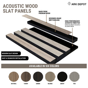 Ebony Acoustic Wood Slat Panels (9.5x94.5)