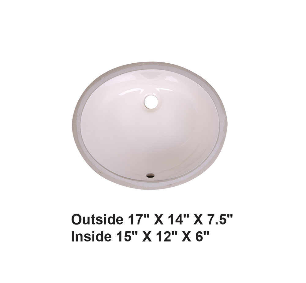 AD-C1714 Bisque-Undermount Oval Ceramic