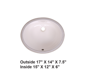 AD-C1714 Bisque-Undermount Oval Ceramic