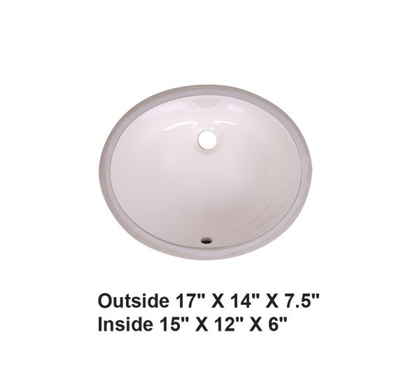 AD-C1714 Bisque-Undermount Oval Ceramic