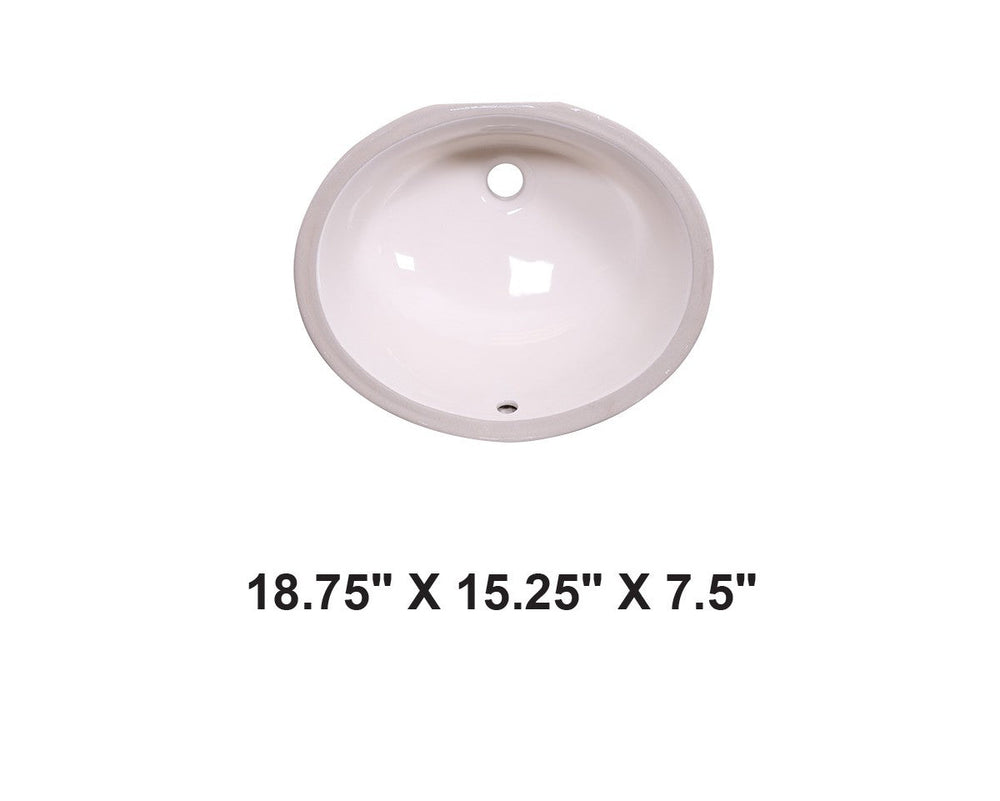 AD-C1815 Bisque-Undermount Oval Ceramic Sink