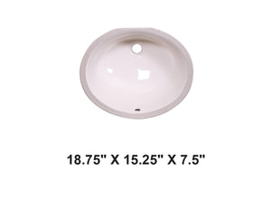 AD-C1815 Bisque-Undermount Oval Ceramic Sink
