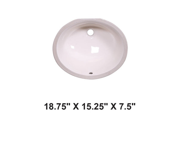 AD-C1815 Bisque-Undermount Oval Ceramic Sink