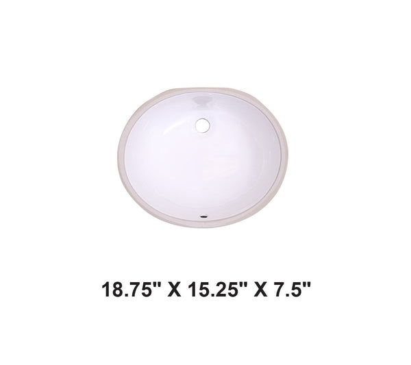 AD-C1815 White-Undermount Oval Ceramic Sink