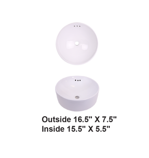 AD-C19 White-Vessel Round Ceramic