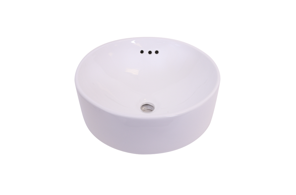 AD-C19 White-Vessel Round Ceramic