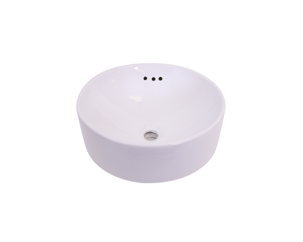 AD-C19 White-Vessel Round Ceramic