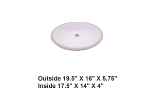 AD-C1ADA-Oval Ceramic ADA Sink White