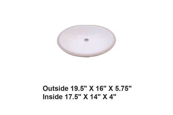 AD-C1ADA-Oval Ceramic ADA Sink White