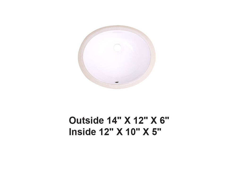 AD-C1SS White-Undermount Oval Ceramic Sink White