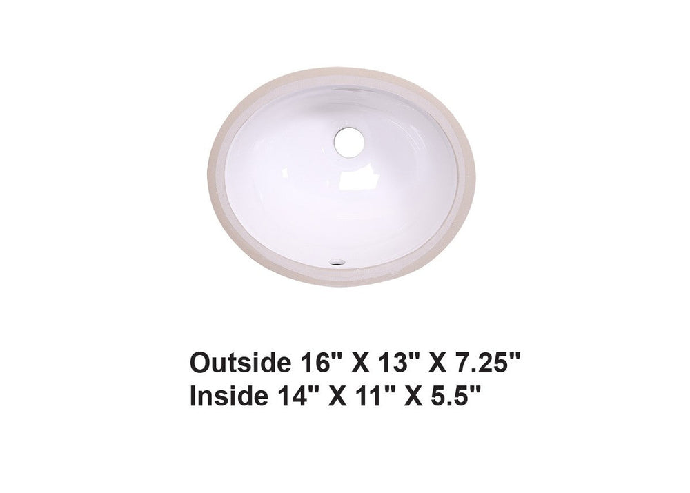 AD-C1S White-Undermount Oval Ceramic Sink White