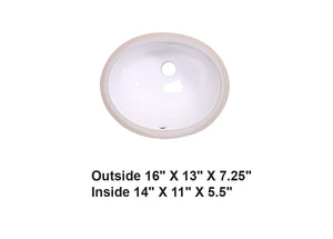 AD-C1S White-Undermount Oval Ceramic Sink White