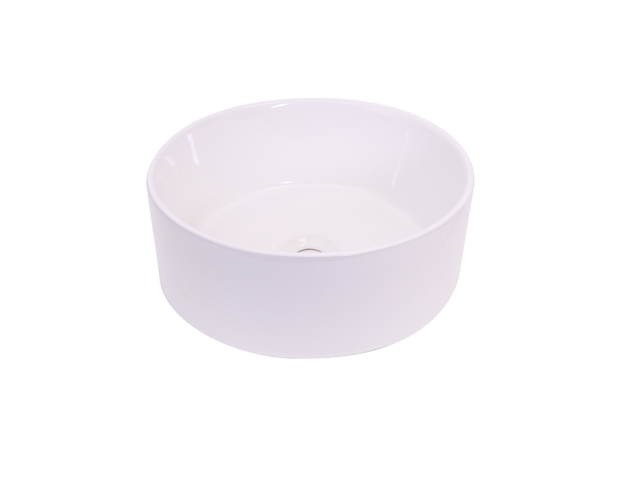 AD-C20 White-Vessel Round Ceramic Sink