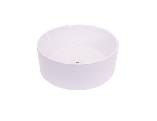 AD-C20 White-Vessel Round Ceramic Sink