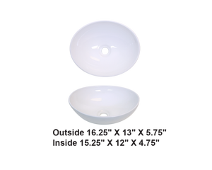 AD-C27 -Vessel Oval Ceramic Sink
