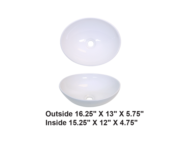 AD-C27 -Vessel Oval Ceramic Sink