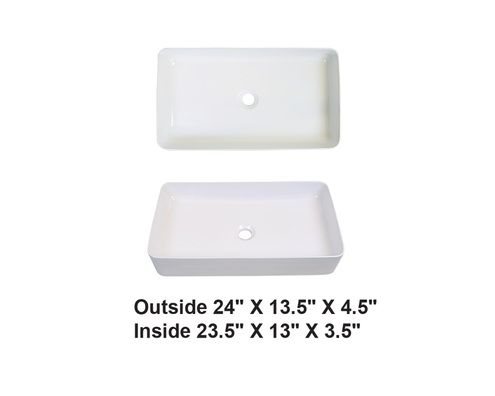 AD-C33-Vessel Rectangular Sink White