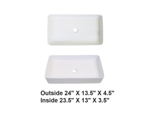 AD-C33-Vessel Rectangular Sink White