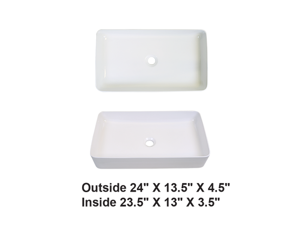 AD-C33-Vessel Rectangular Sink White
