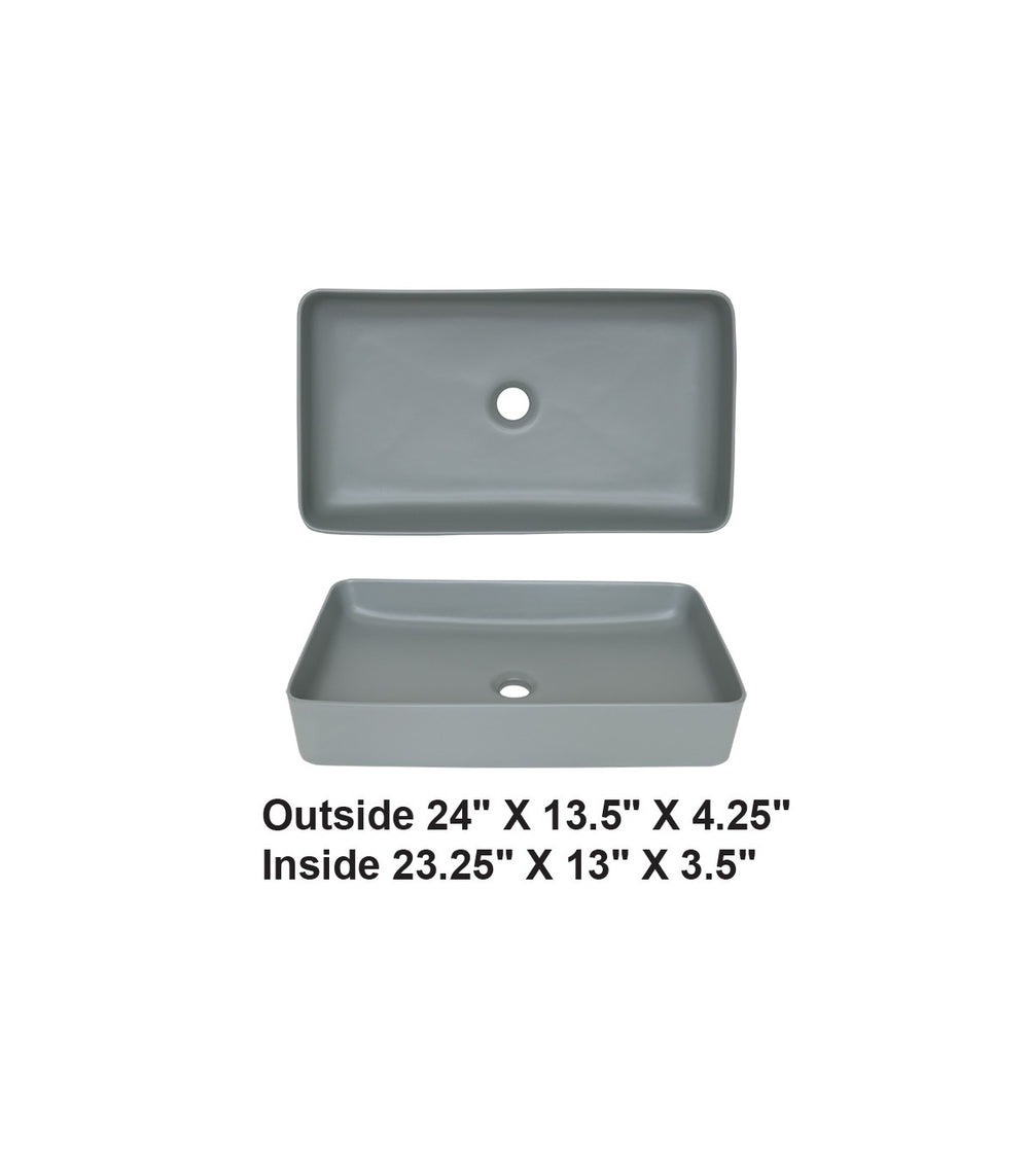AD-C34-Vessel Rectangular Sink Matt Gray