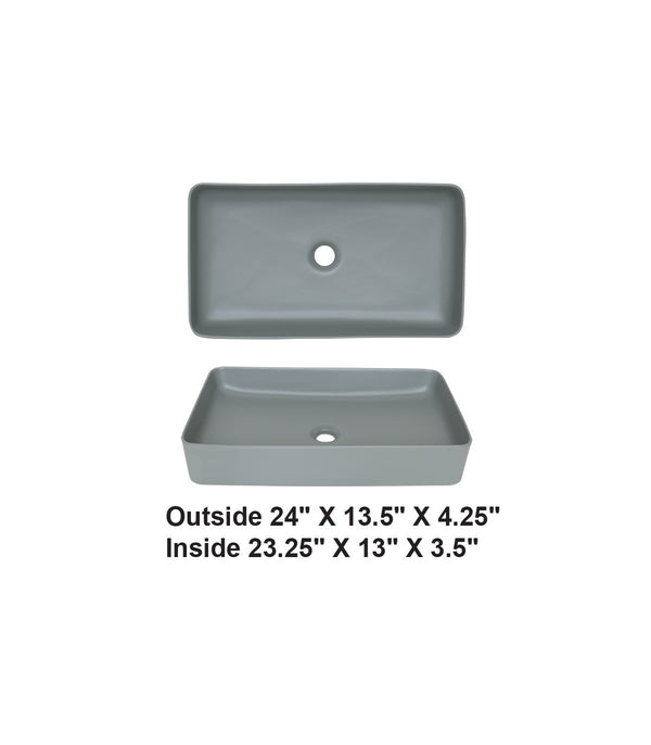 AD-C34-Vessel Rectangular Sink Matt Gray