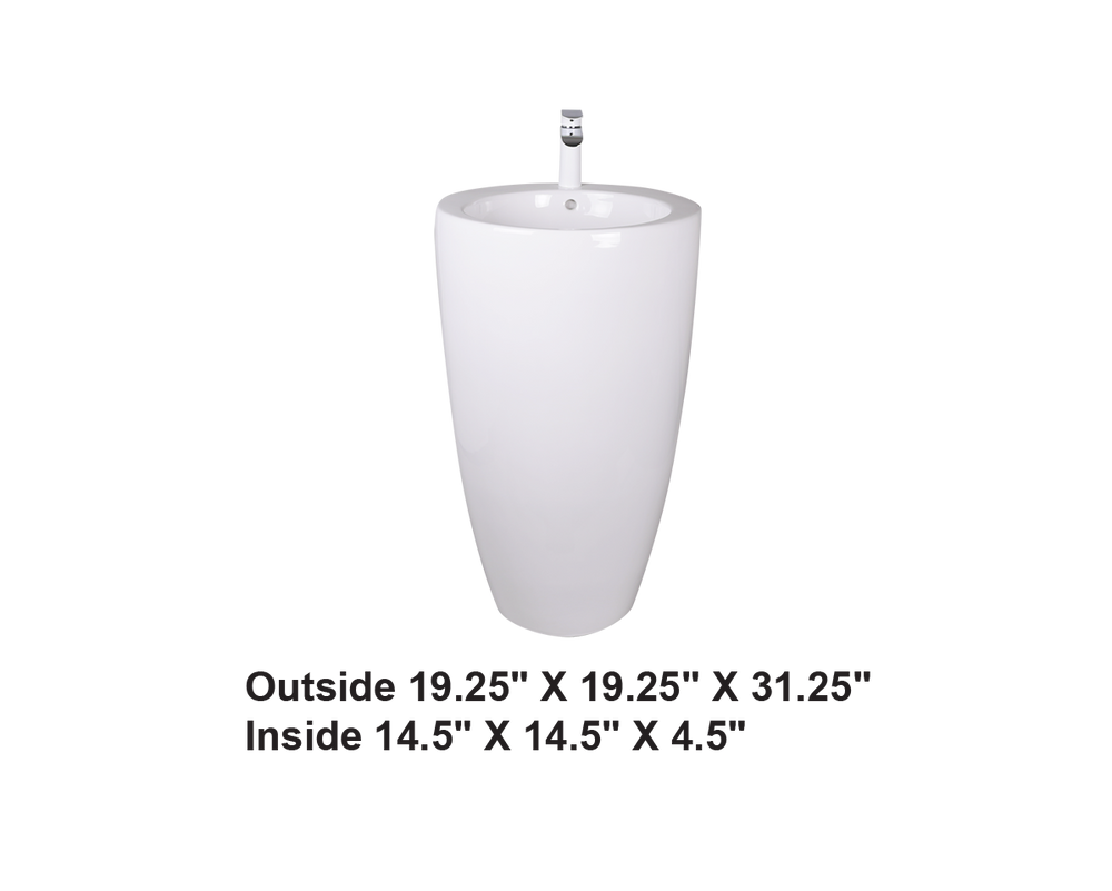AD-C37-Pedestral Round Ceramic Backside Sink