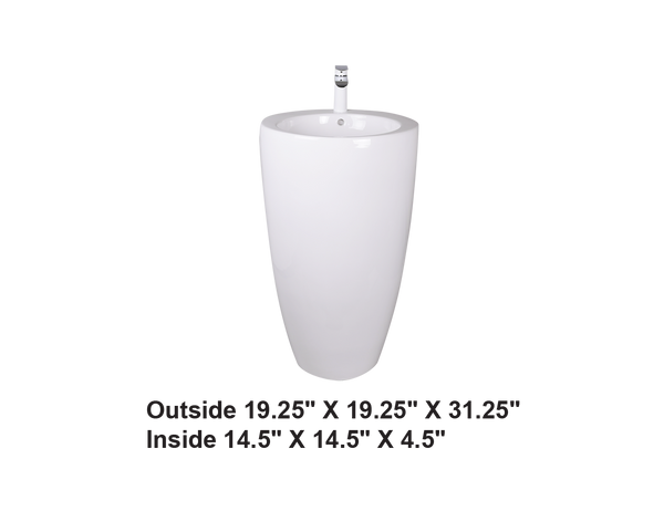 AD-C37-Pedestral Round Ceramic Backside Sink