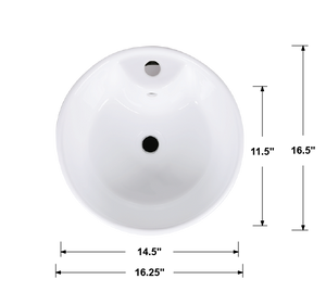 AD-C38-Pedestral Round Ceramic Backside Sink